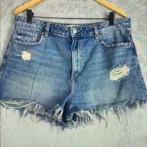 Women's Distressed Denim Athletic Shorts